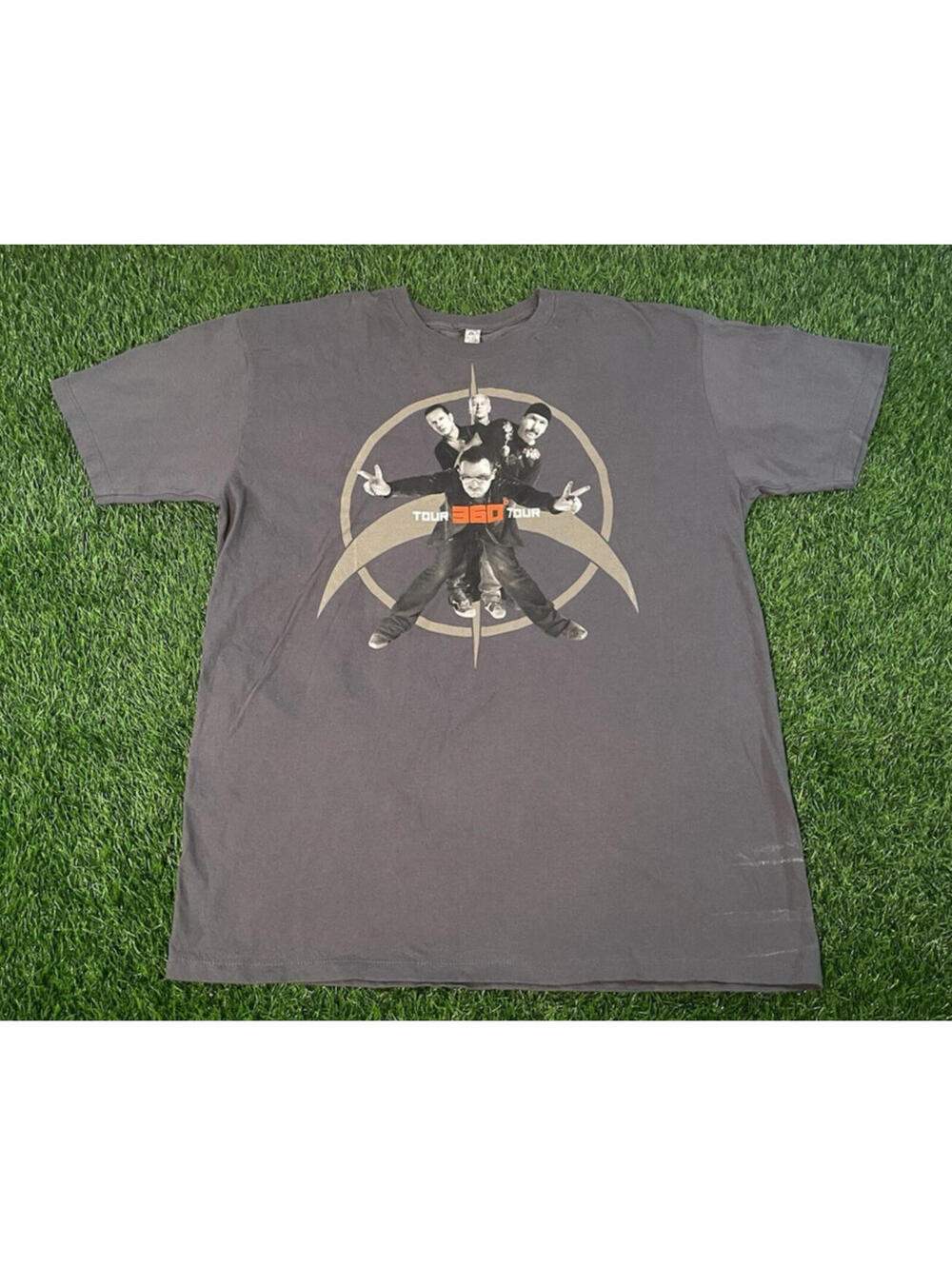 2000s U2 360 Tour Shirt Mens XL Gray Concert Tee Double-Sided Graphic Rock